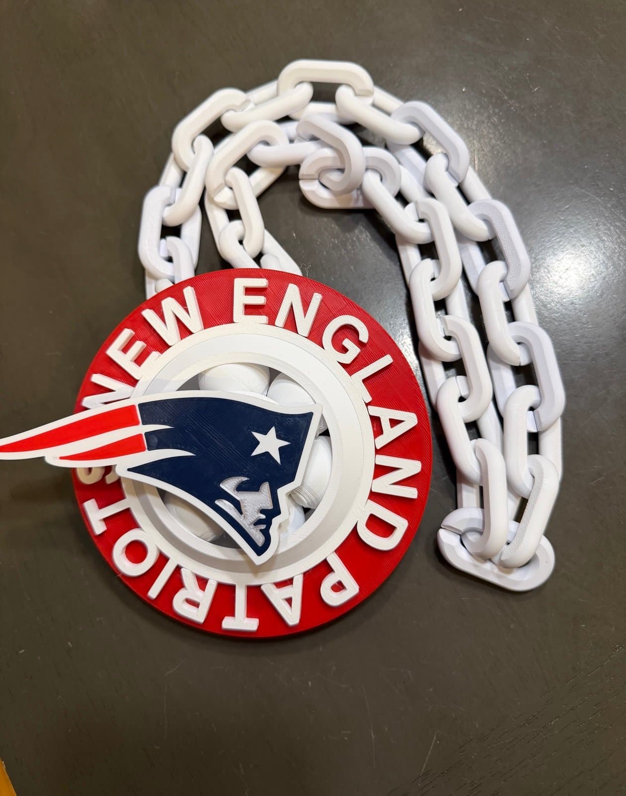New England Patriots Spinning hype fan chain necklace