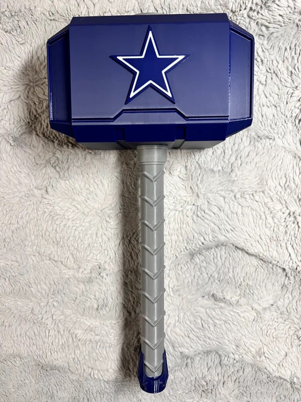 Dallas Cowboys Thor inspired hammer and rock stand. Unique fan item!