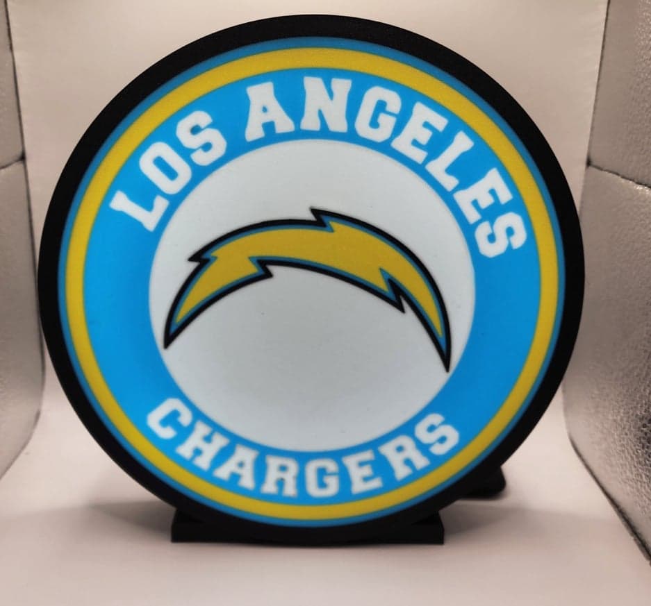 Los Angeles Charge light box usb powered 3D printed - wall mount or desk stand!