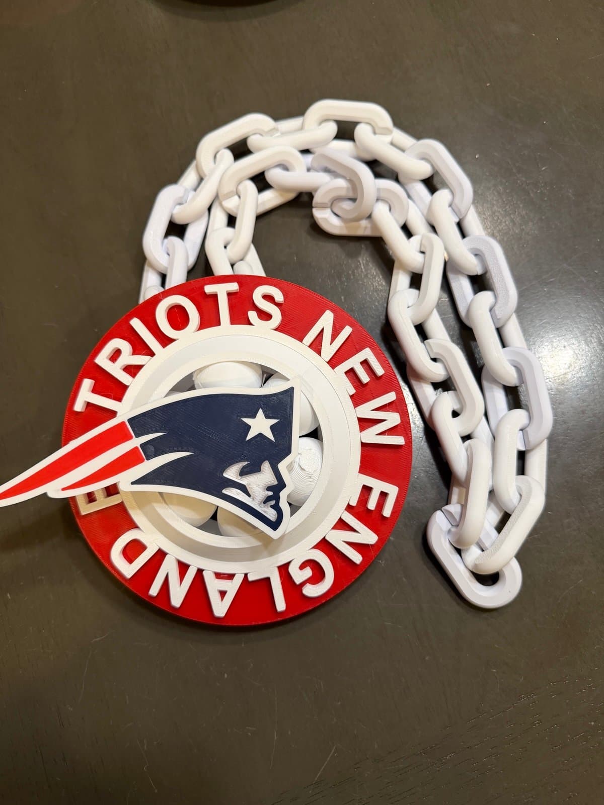 New England Patriots Spinning hype fan chain necklace - Thumbnail 2