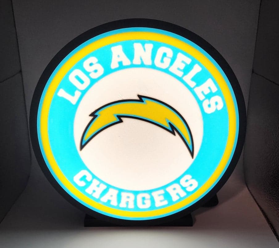 Los Angeles Charge light box usb powered 3D printed - wall mount or desk stand! - Thumbnail 2