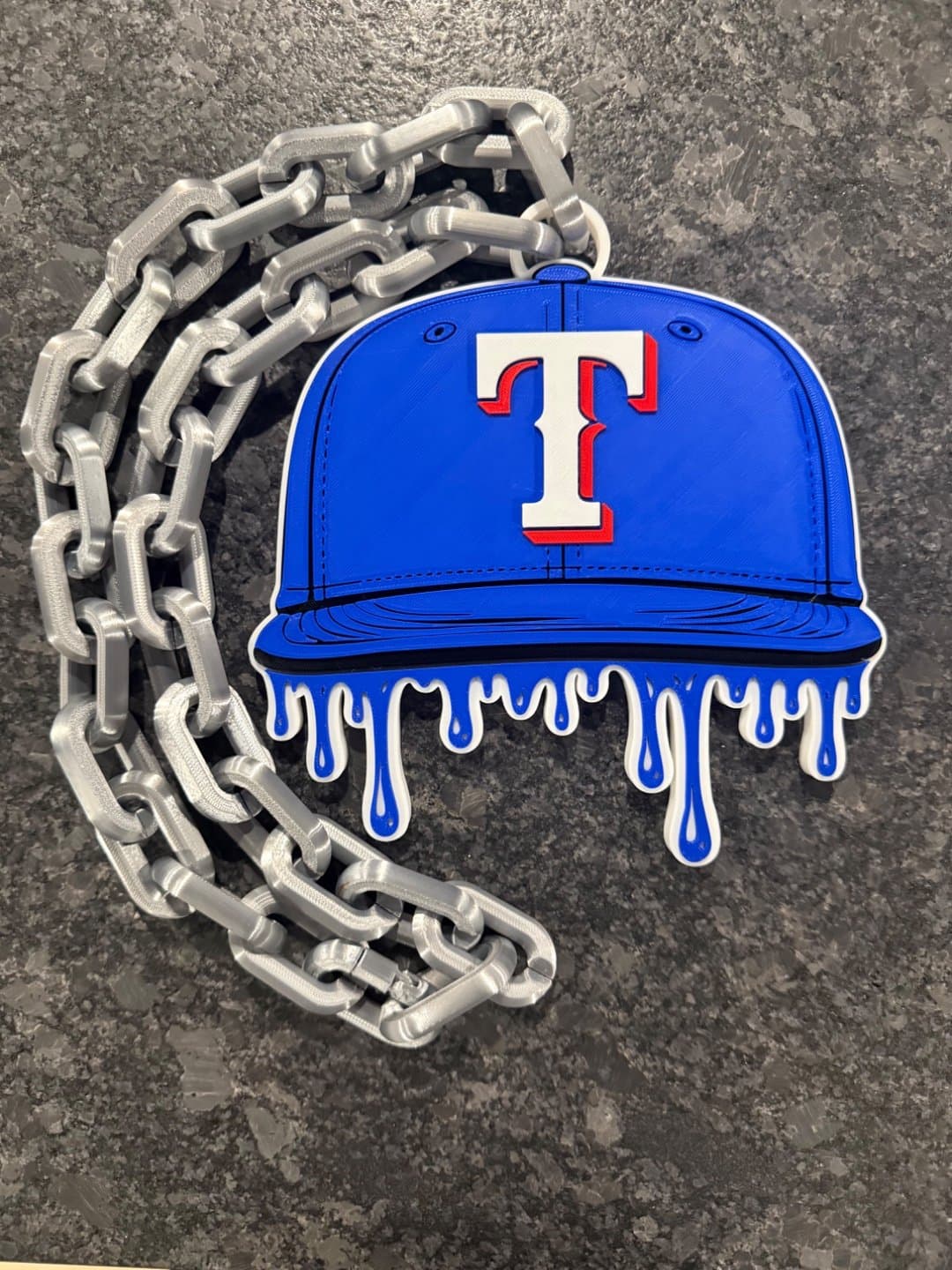 Texas Rangers Drip Baseball Cap Hype Chain neckless