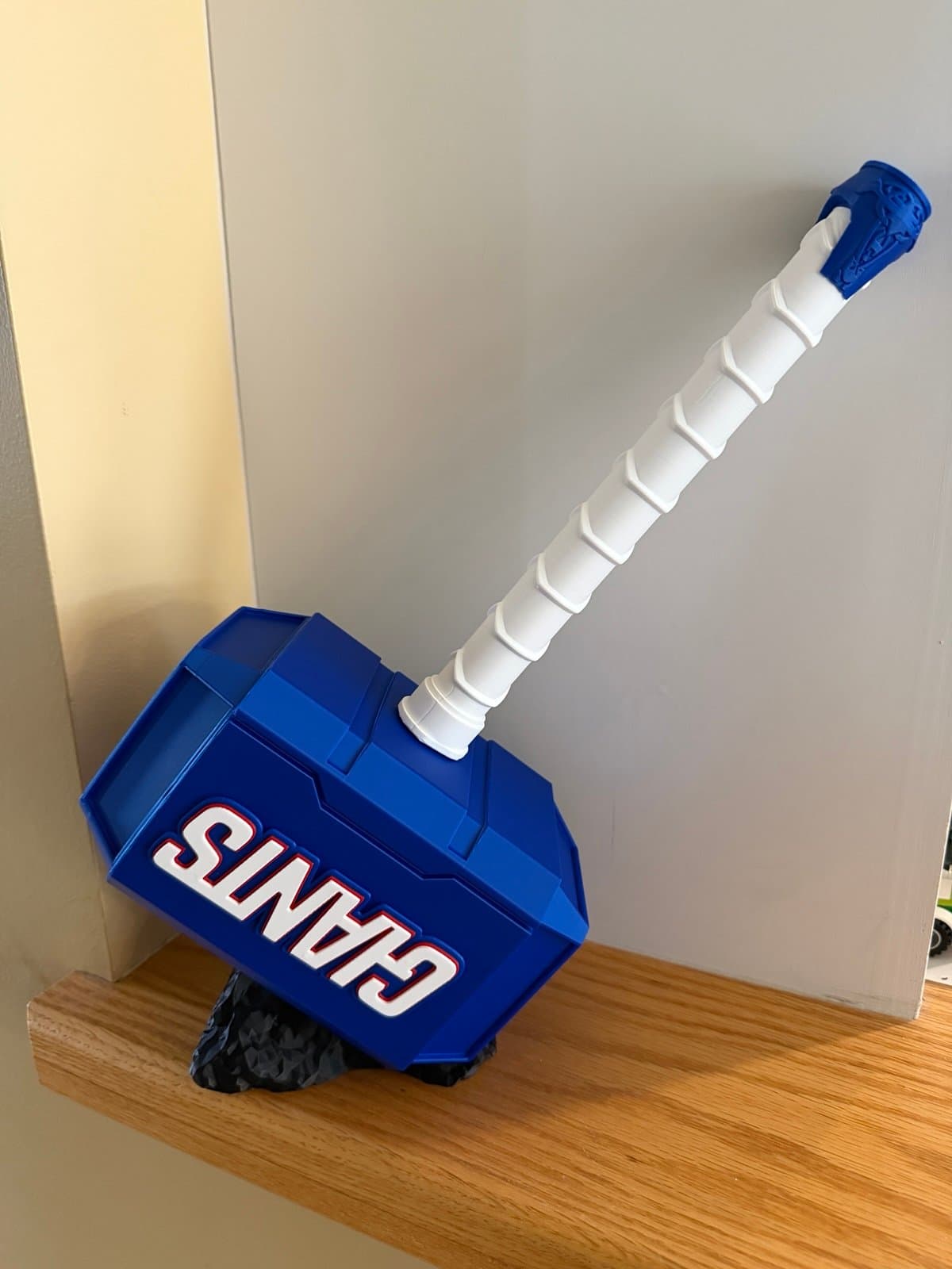 Retro New York Giants inspired Thor Hammer and rock stand!