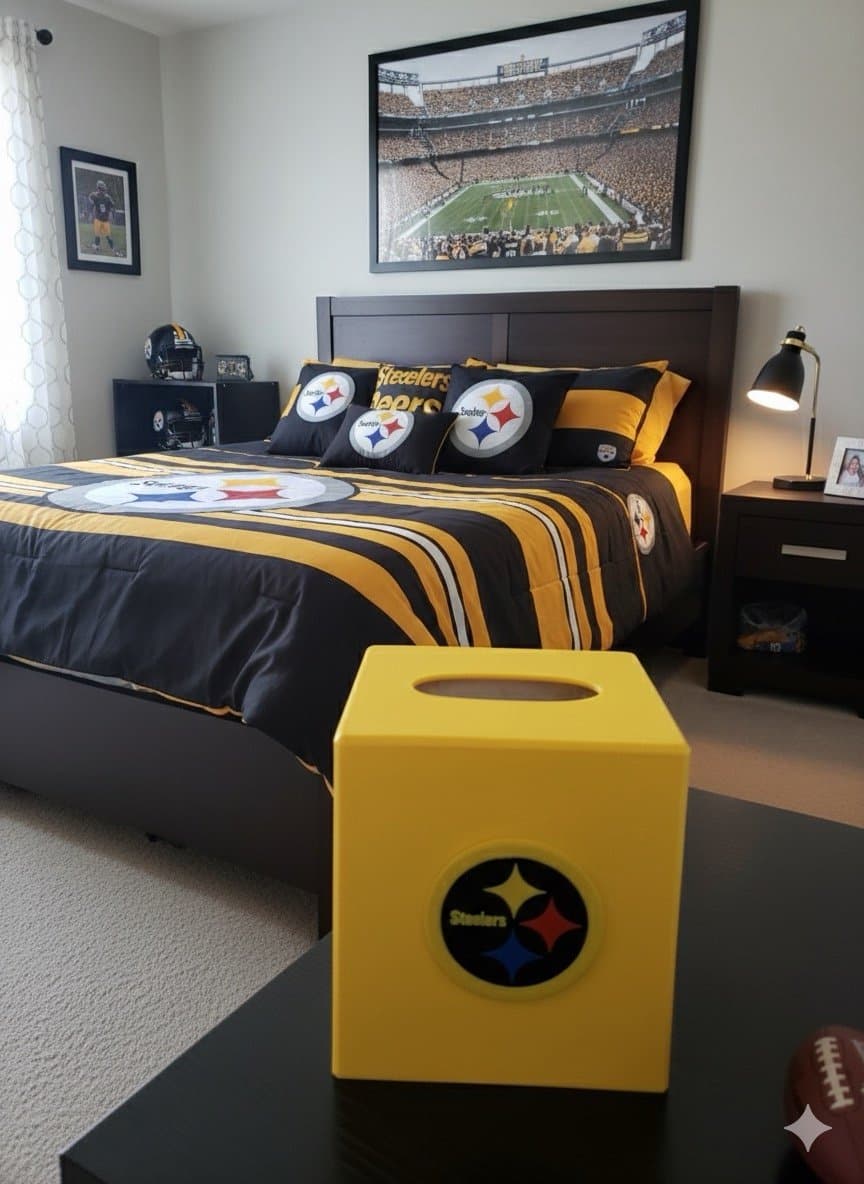 Pittsburgh Steelers small tissue box cover - custom made your choice of logo