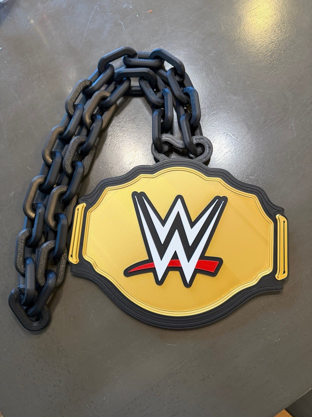 WWE championship belt hype chain! Unique fan item!