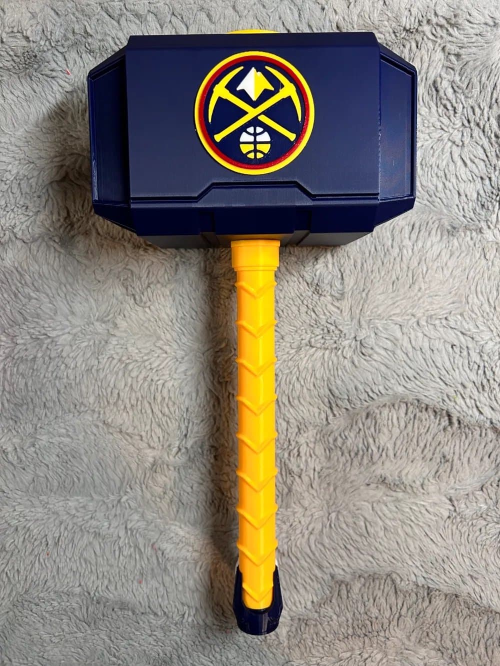 Denver Nuggets inspired Thor hammer and rock stand! Unique fan item! - Thumbnail 2