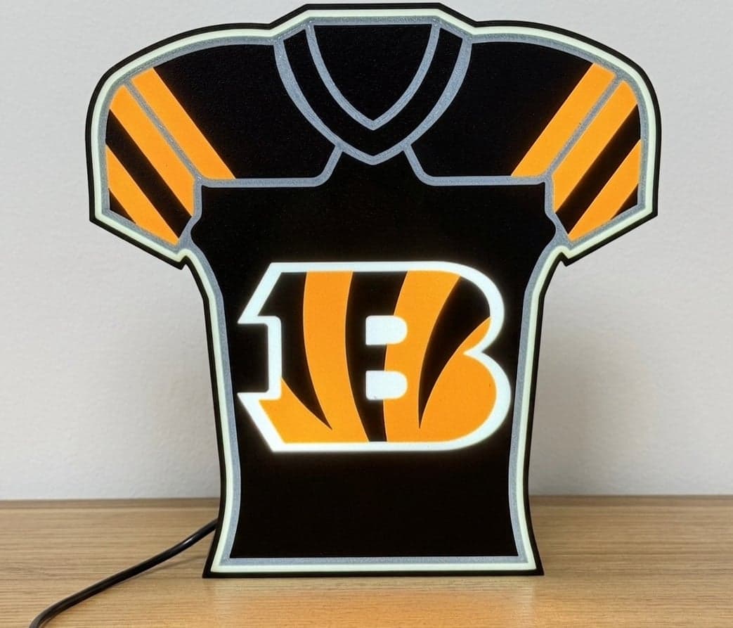 Cincinnati bengals Jersey style LED light box! Great on a desk or shelf!