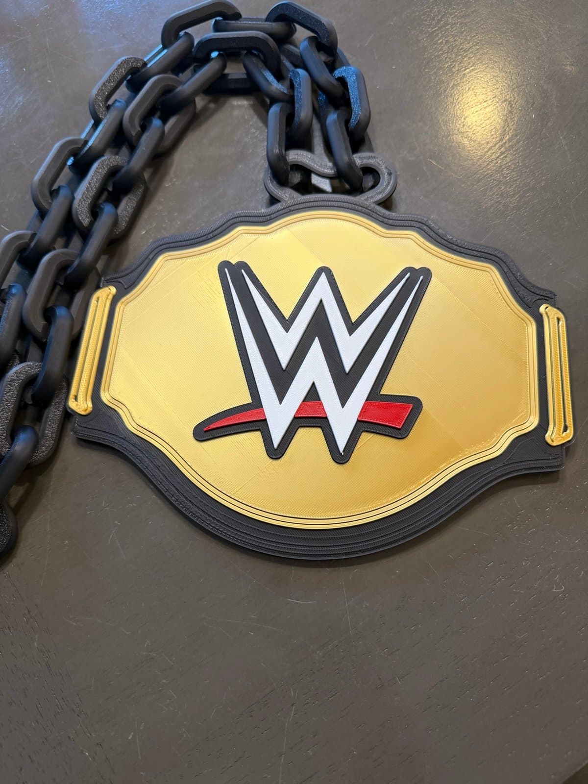 WWE championship belt hype chain! Unique fan item! - Thumbnail 5