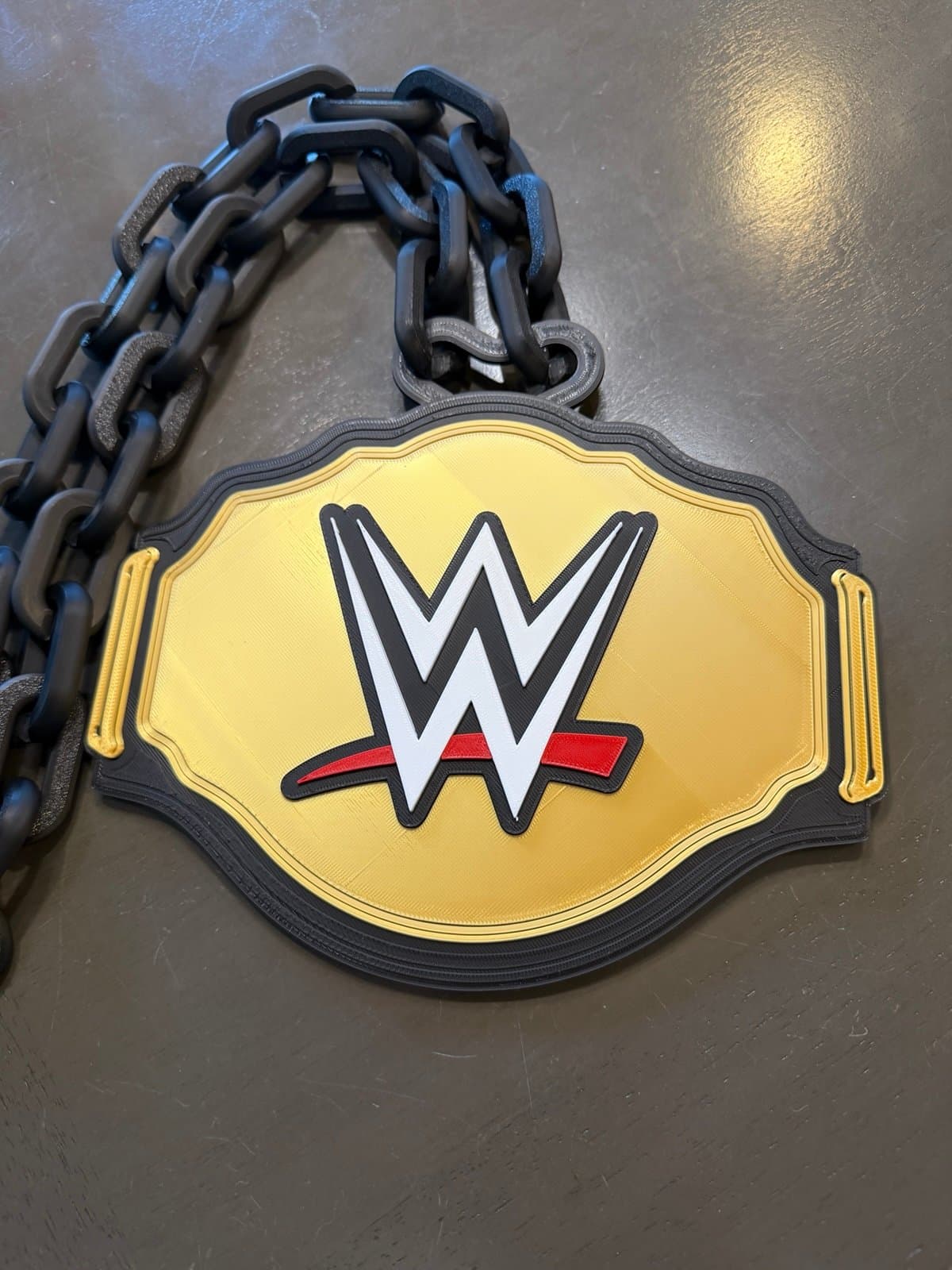WWE championship belt hype chain! Unique fan item! - Thumbnail 2