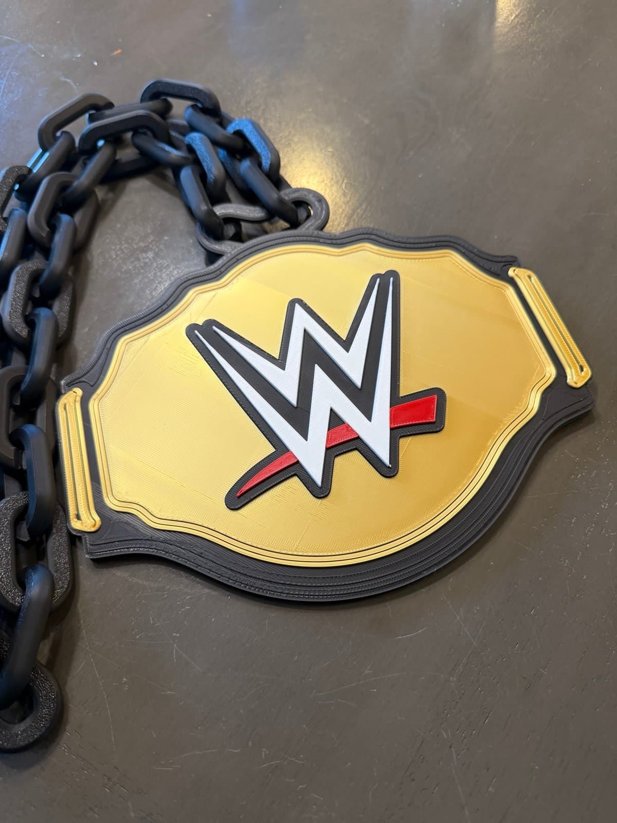 WWE championship belt hype chain! Unique fan item! - Thumbnail 3