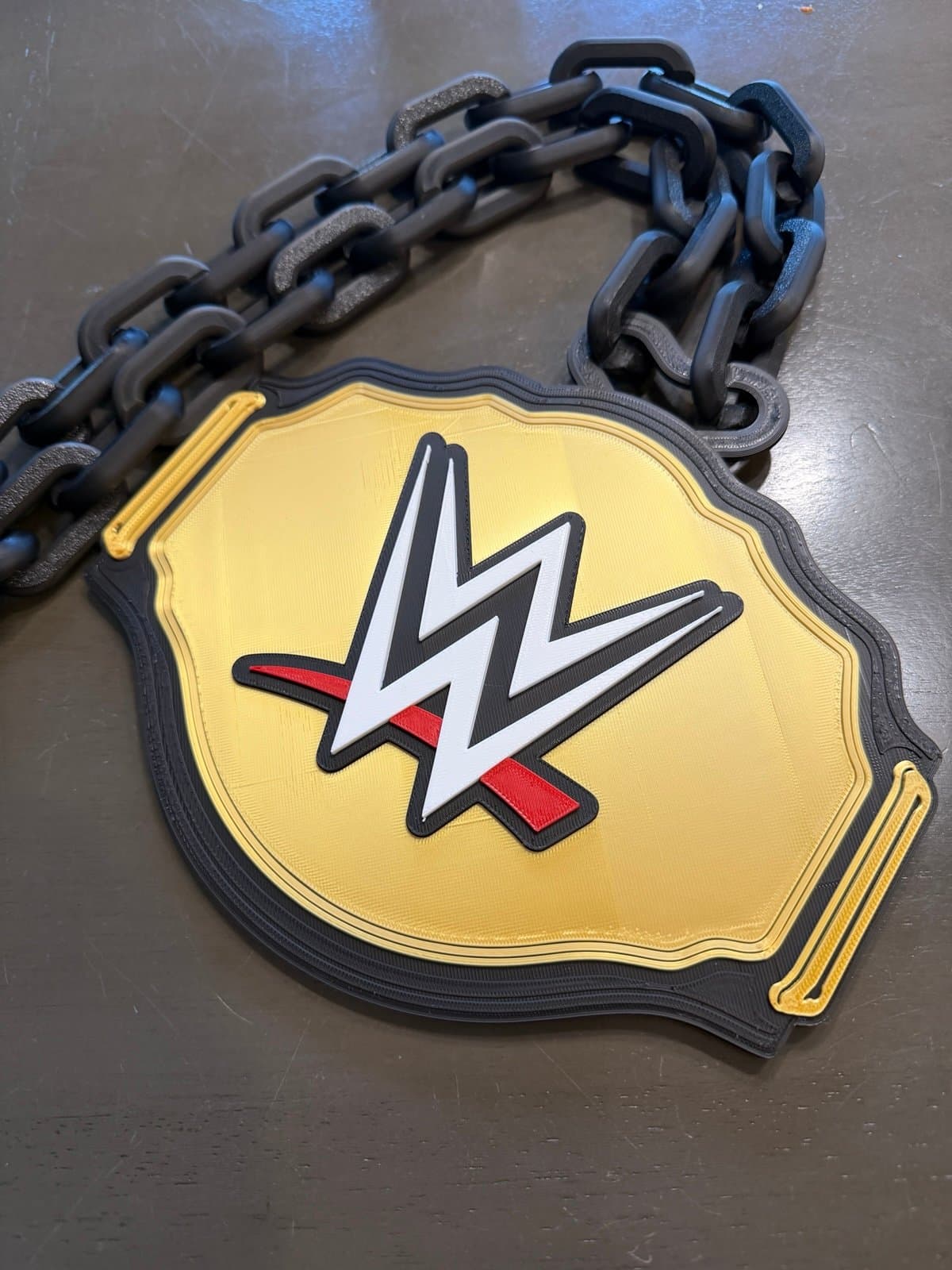 WWE championship belt hype chain! Unique fan item! - Thumbnail 4
