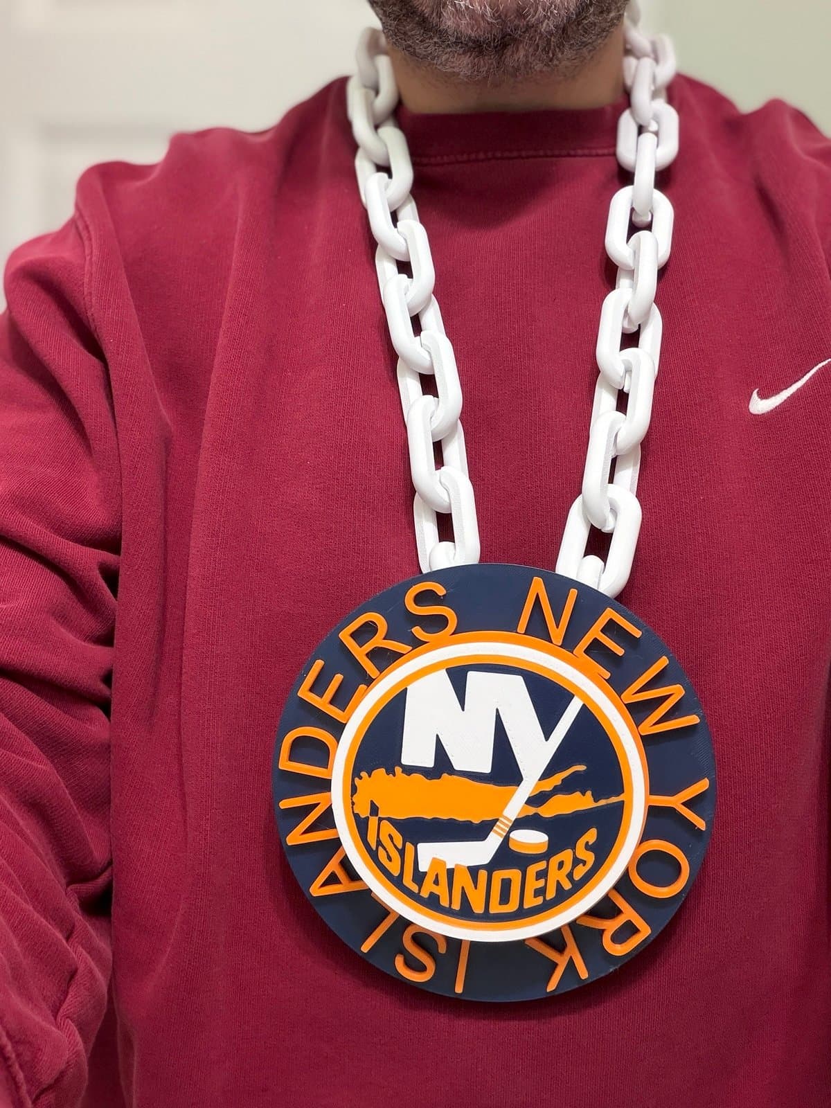 New York Islanders spinning hype chain necklace