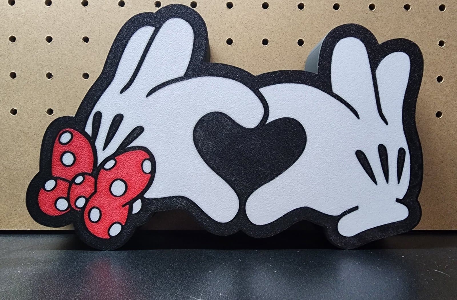 Minnie and Mickey Heart Hands Light Box - USB LEDs included