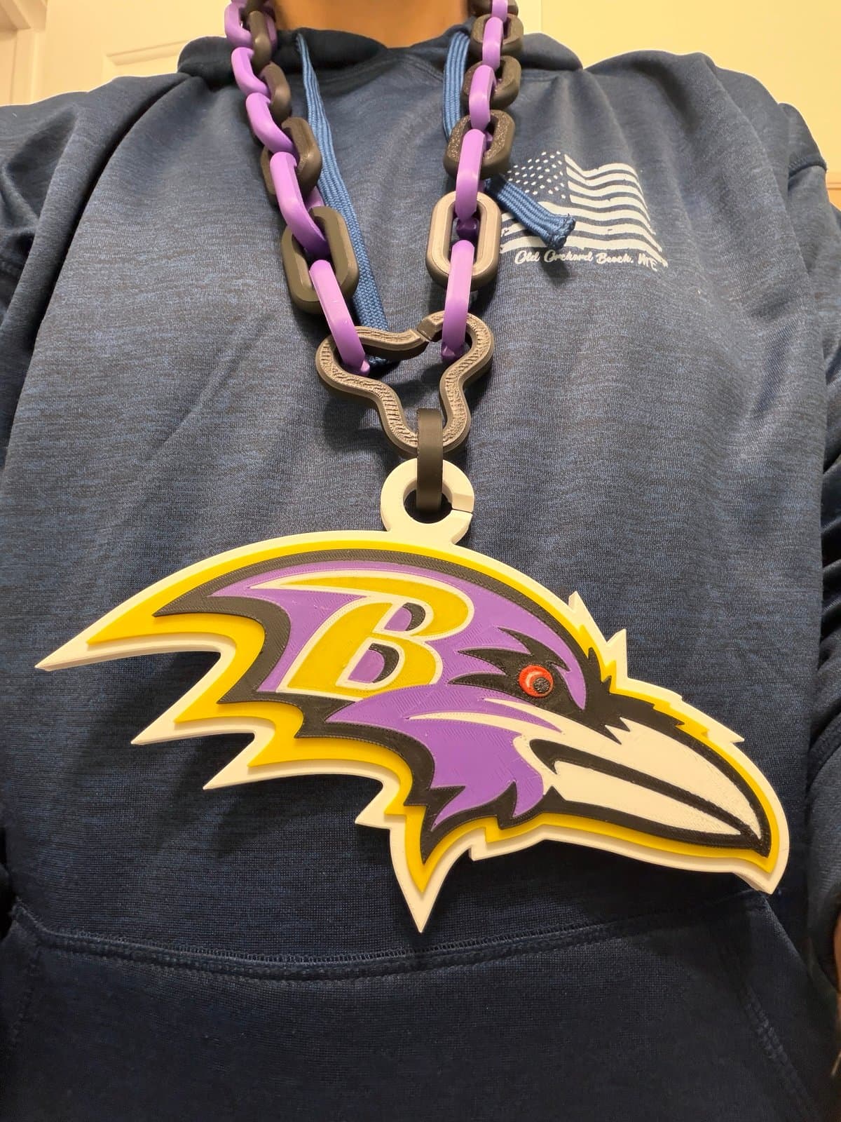 Baltimore Ravens extra large fan hype chain - custom made for you