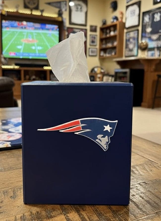 England Patriots small tissue box cover- custom made for your home!