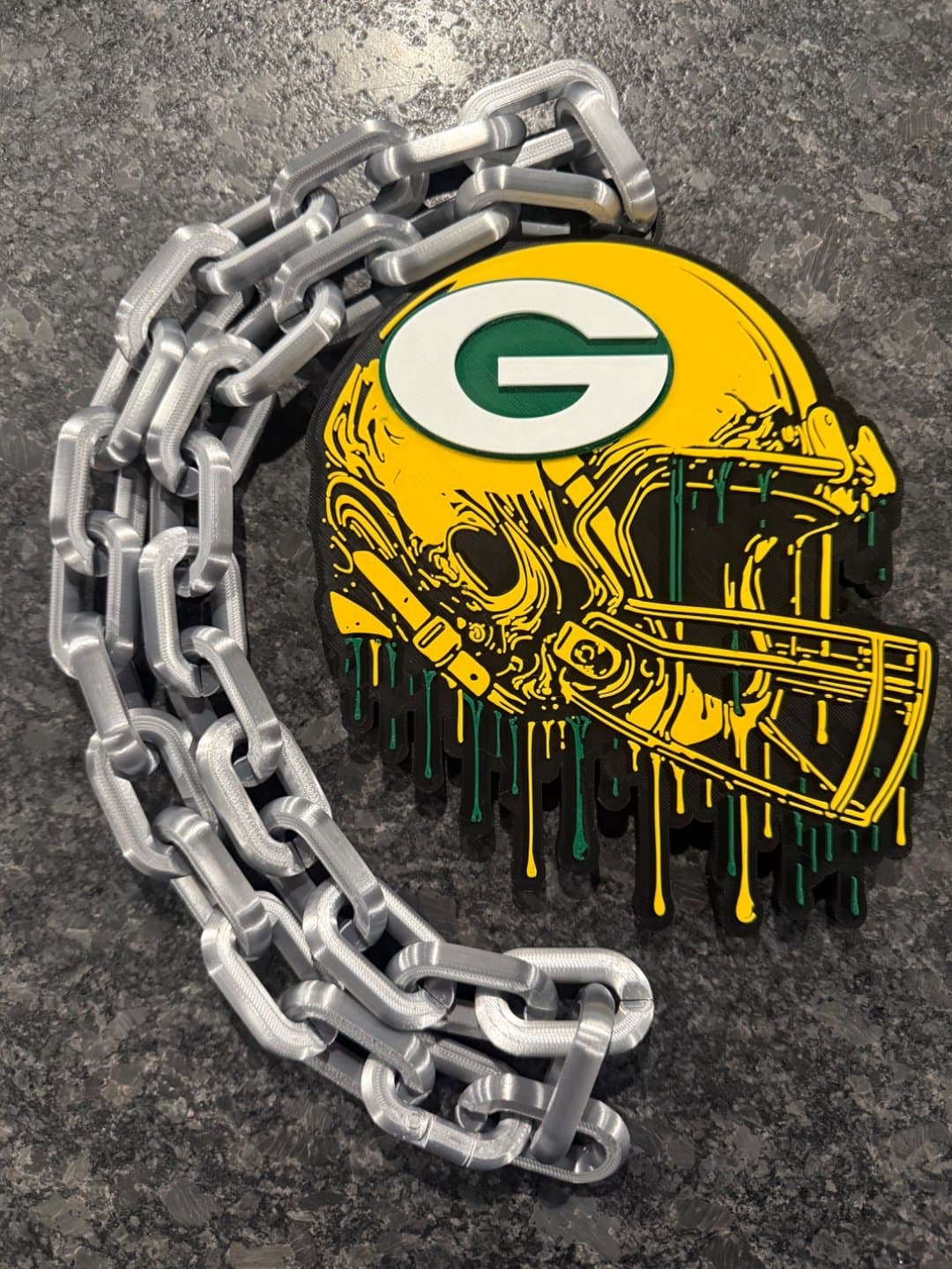 Green Bay Packers Drip Style hype fan chain necklace!