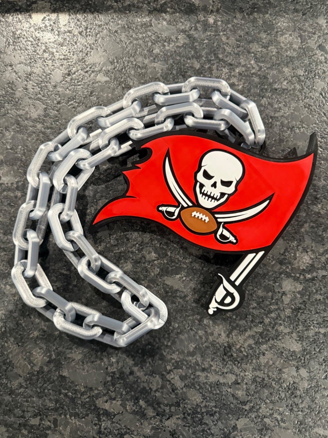 Tampa Bay Buccaneers hype fan chain necklace. Unique fan item