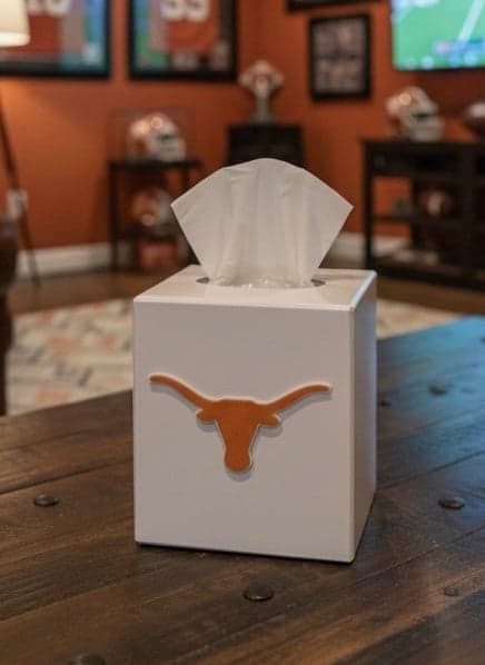 Texas Longhorns small tissue box cover - made to order for your home!