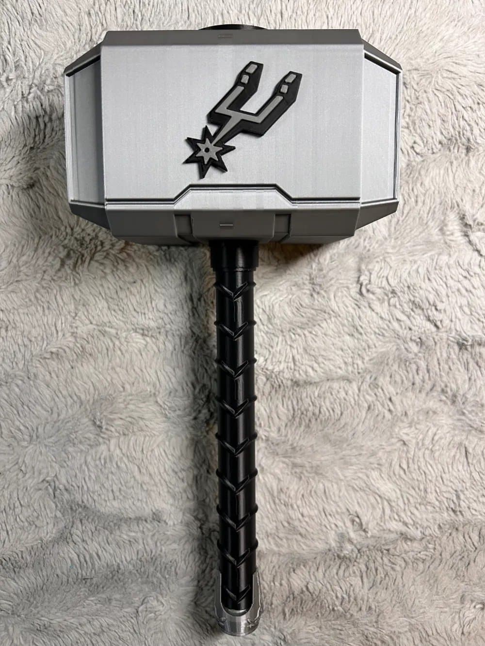 San Antonio Spurs inspired Thor hammer and rock stand