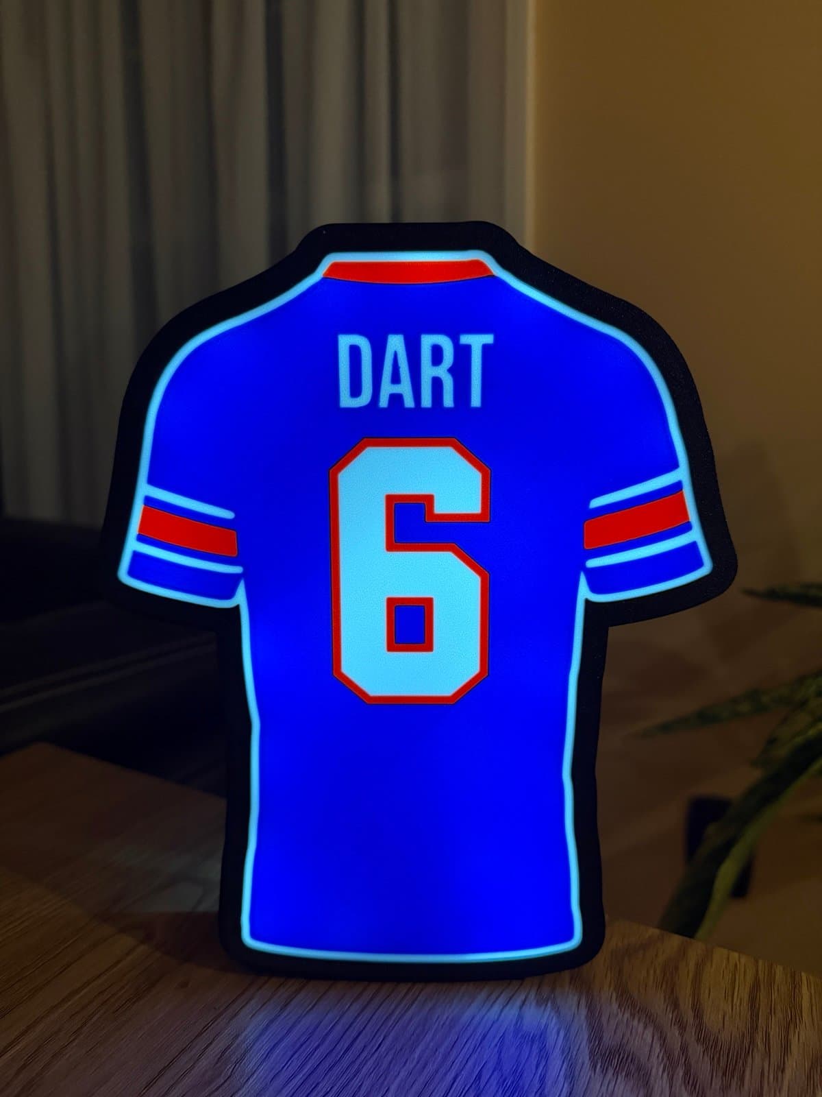 NY Giants quarterback Dart Jersey LED light box - desk stand or wall options - Thumbnail 4