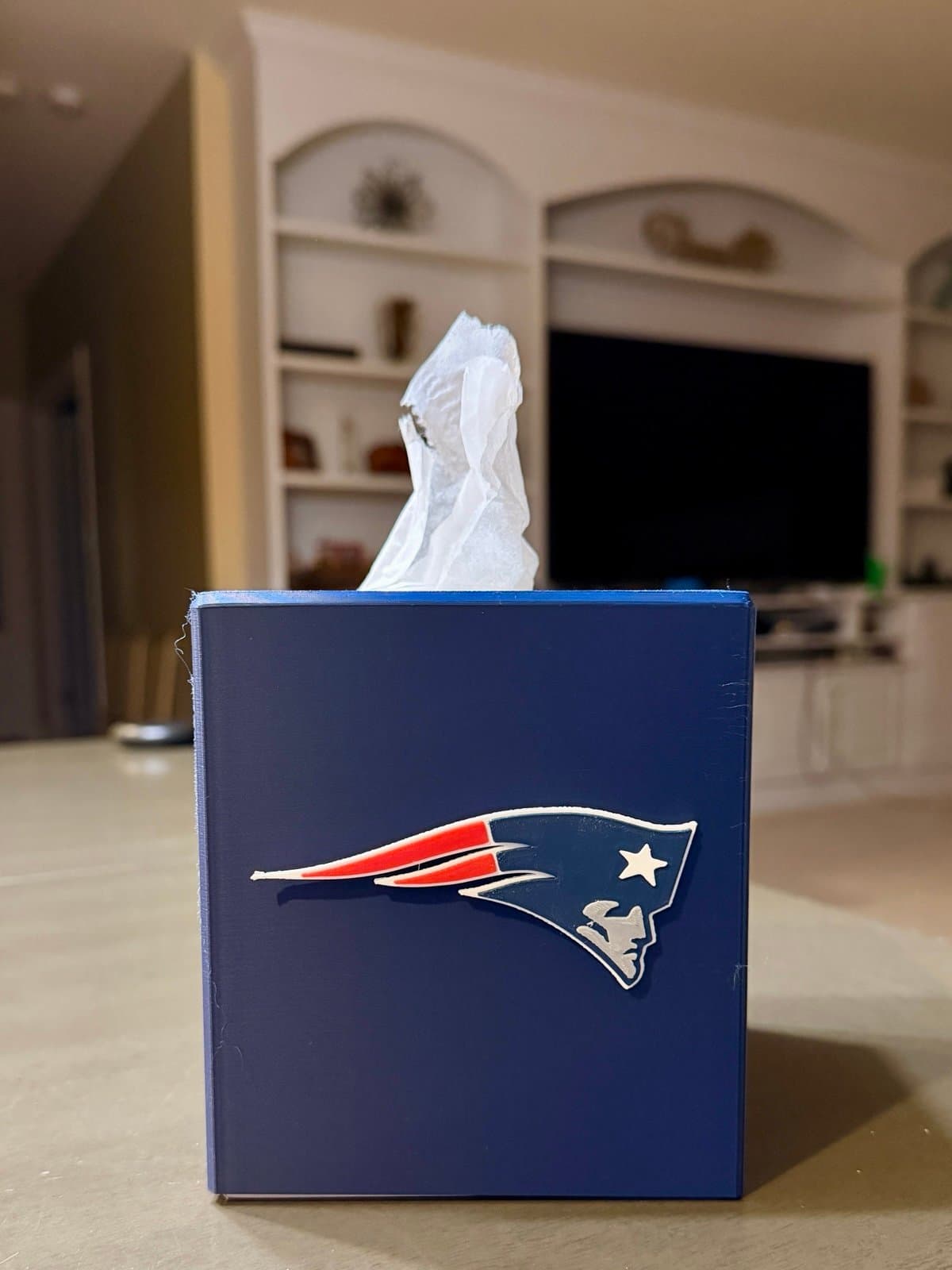 England Patriots small tissue box cover- custom made for your home! - Thumbnail 2