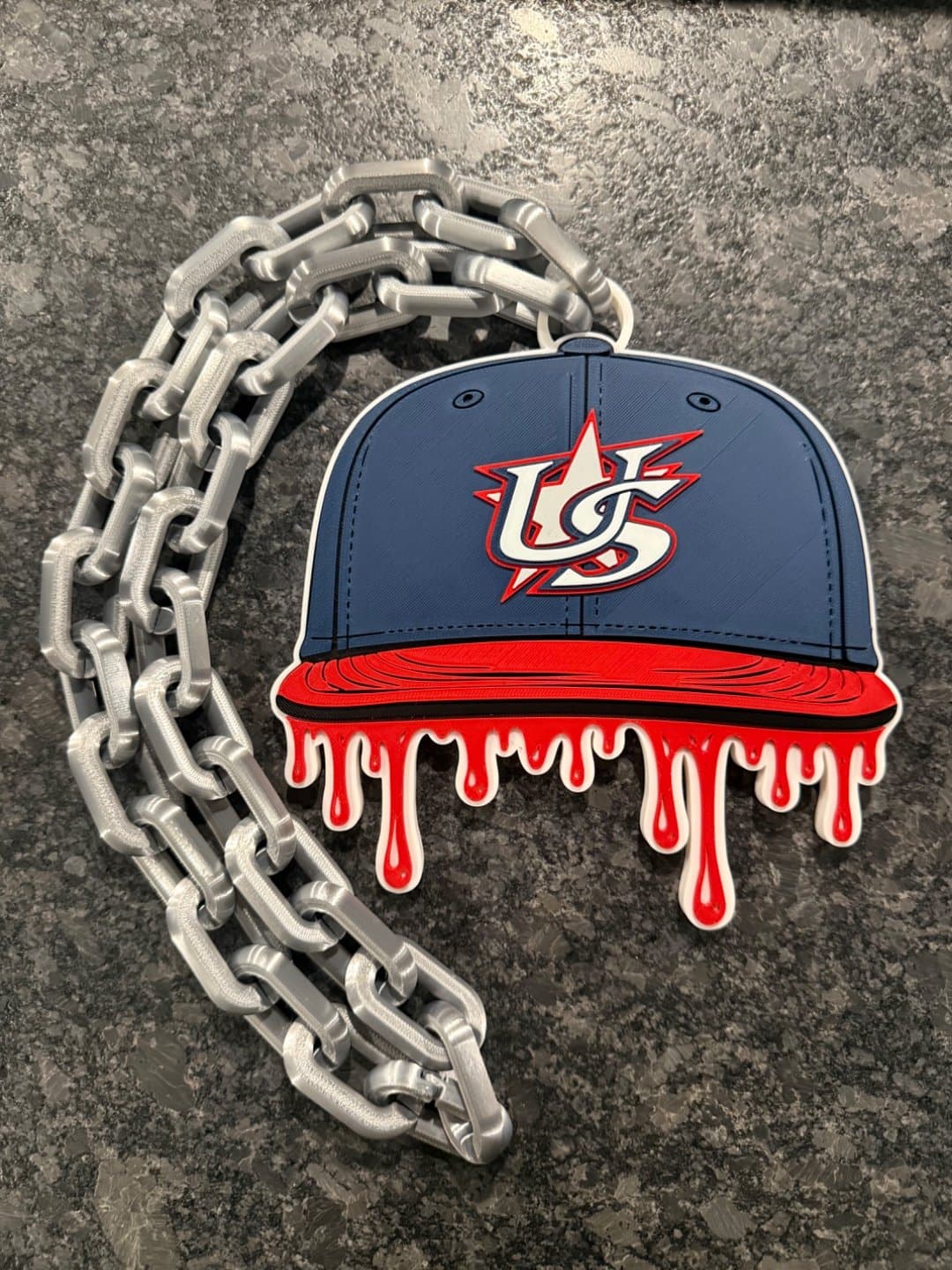USA World Baseball Classic Drip Cap Hype chain necklace