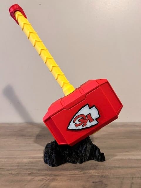Kansas City Chiefs Mjolnir Thor's Hammer. 3D Printed Fan Art - gift idea! - Thumbnail 2