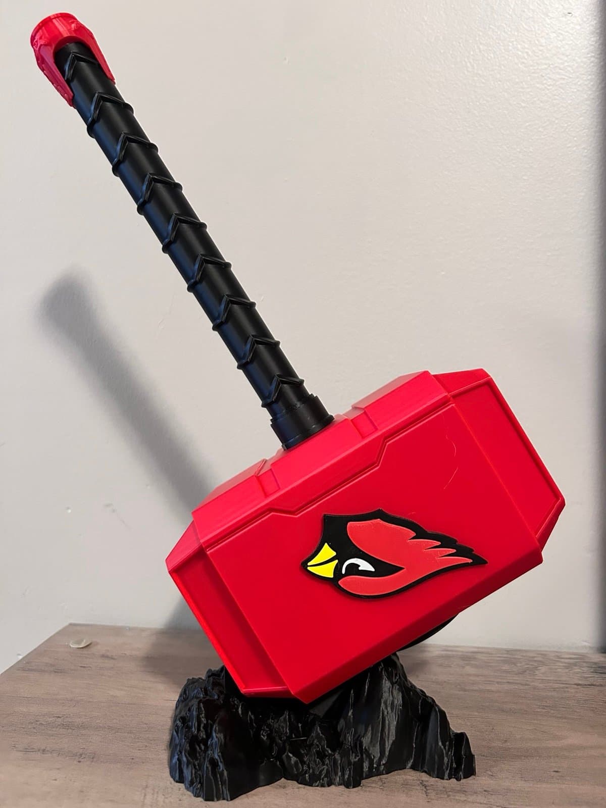 Arizona Cardinals Thor inspired hammer and rock stand! Unique fan item - Thumbnail 2