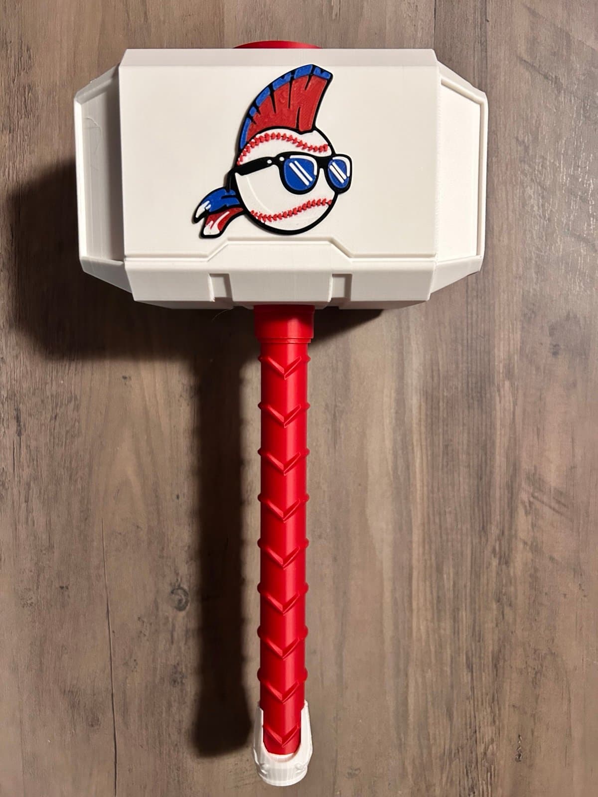 Major League movie themed Mjolnir Thor's Hammer and rock stand- 3D Printed