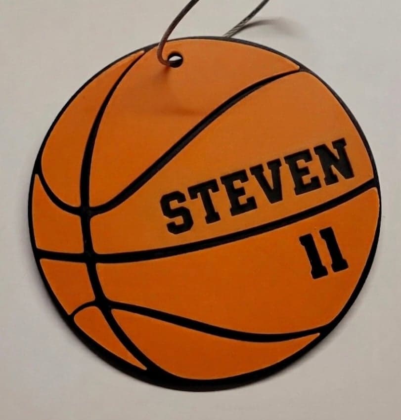 Customized basketball Keychain or Bag Tag - your name and number