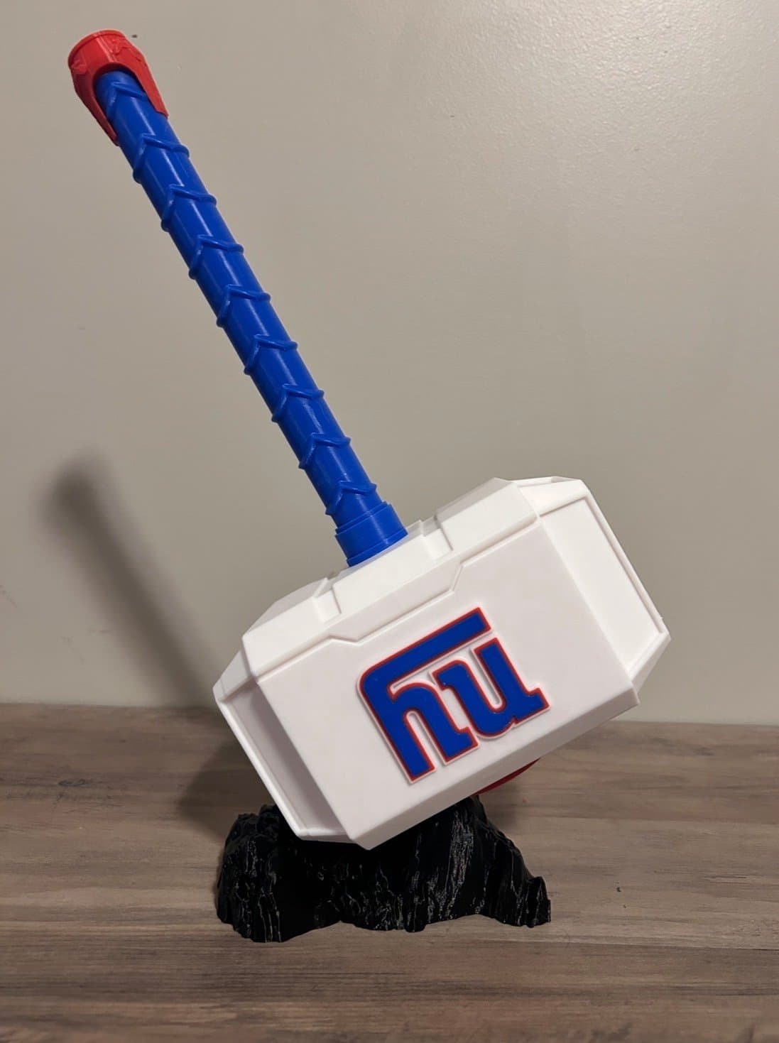 New York Giants inspired Thor hammer and rock stand