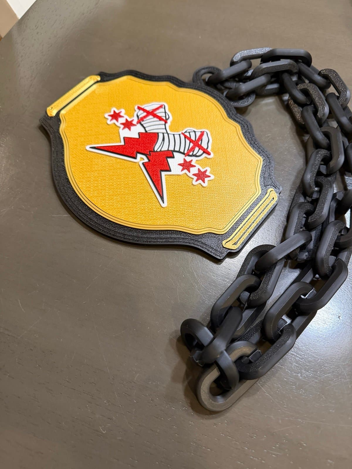 CM Punk championship belt hype chain necklace! WWE fan unique fan item - Thumbnail 4