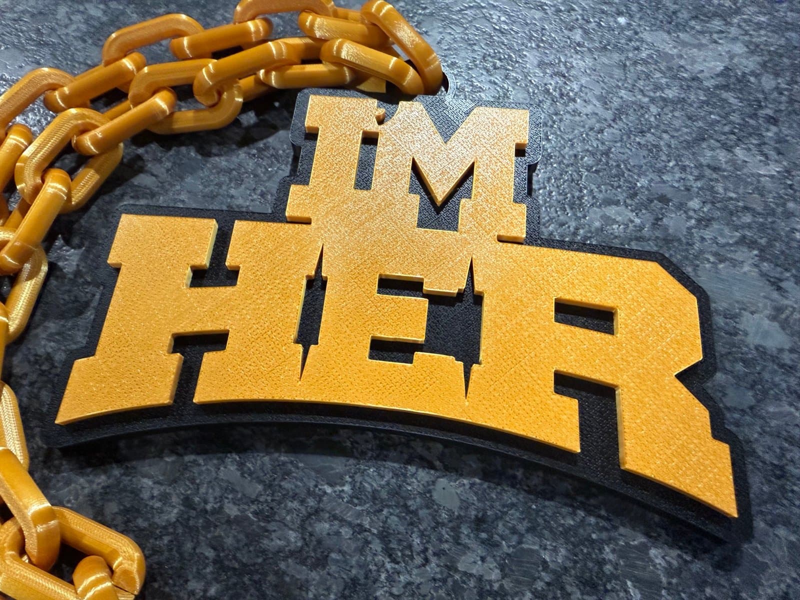 “Im Her” extra large hype fan chain necklace!
