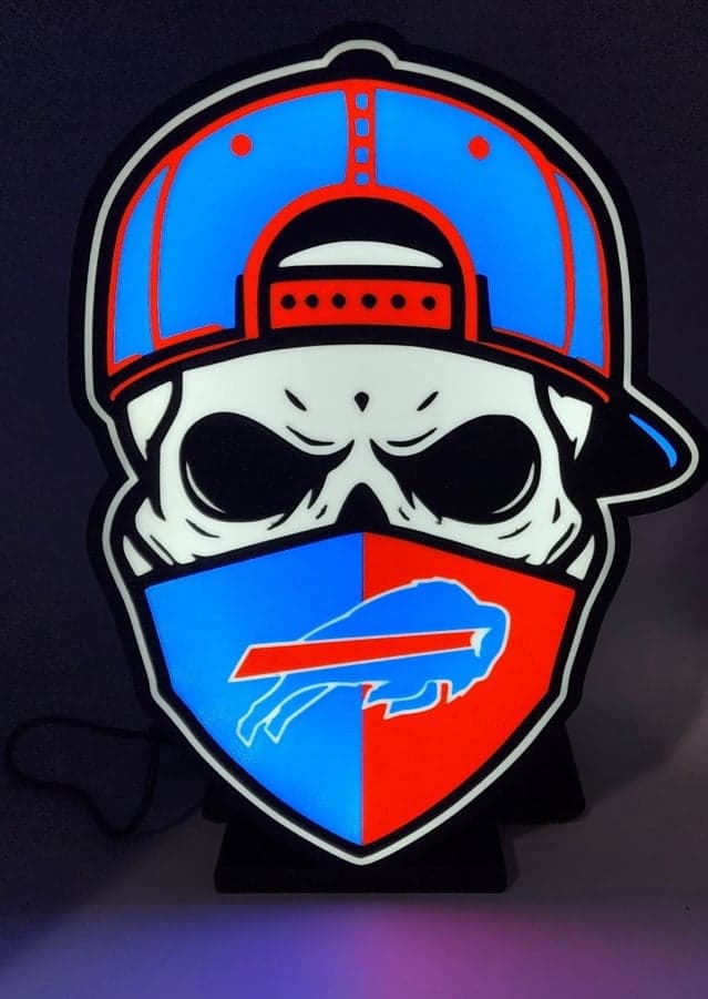 Buffalo Bills - Fan Till I Die - Light Box with LED lights installed