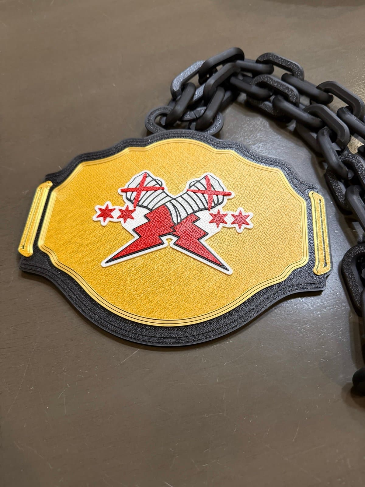 CM Punk championship belt hype chain necklace! WWE fan unique fan item - Thumbnail 2