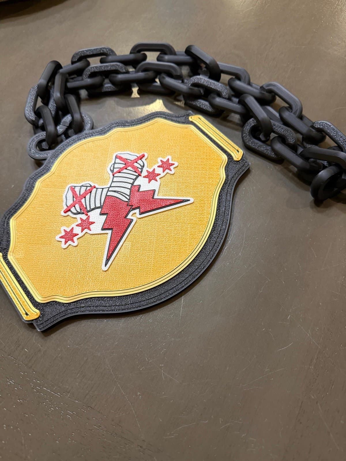CM Punk championship belt hype chain necklace! WWE fan unique fan item - Thumbnail 3