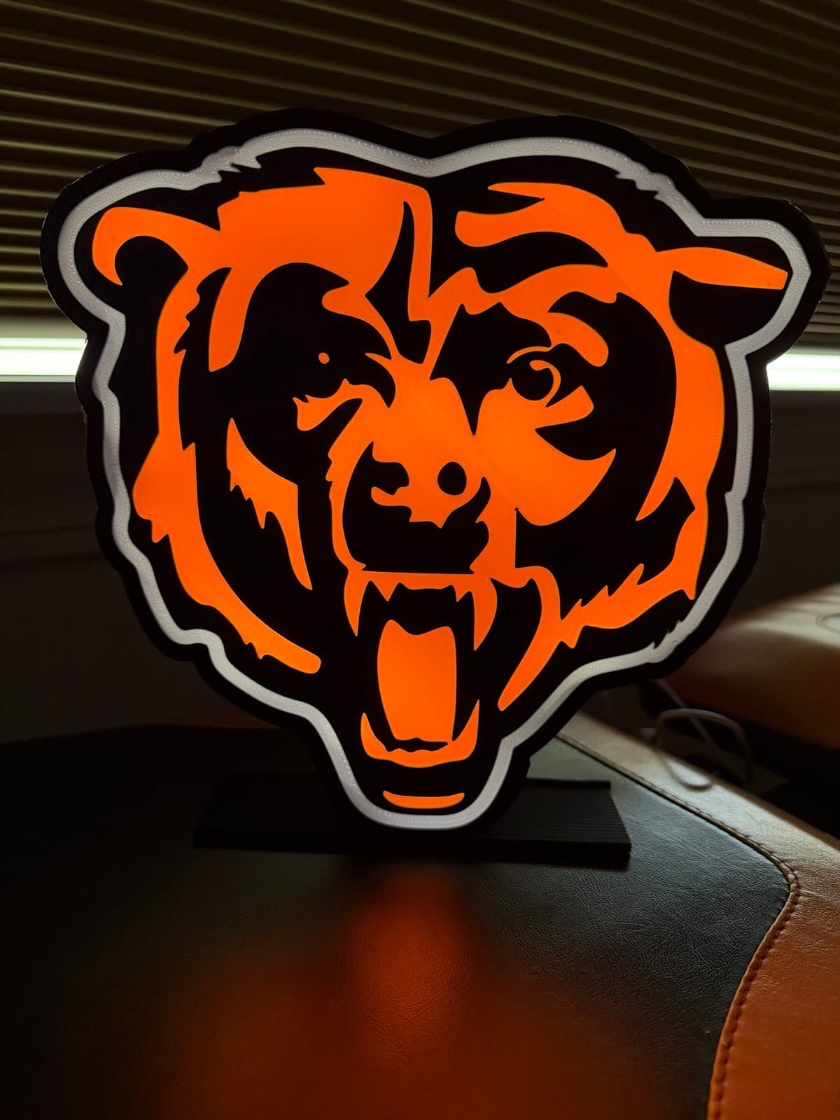 Chicago Bears light box - desk stand or wall mount options, LED lights installed - Thumbnail 2