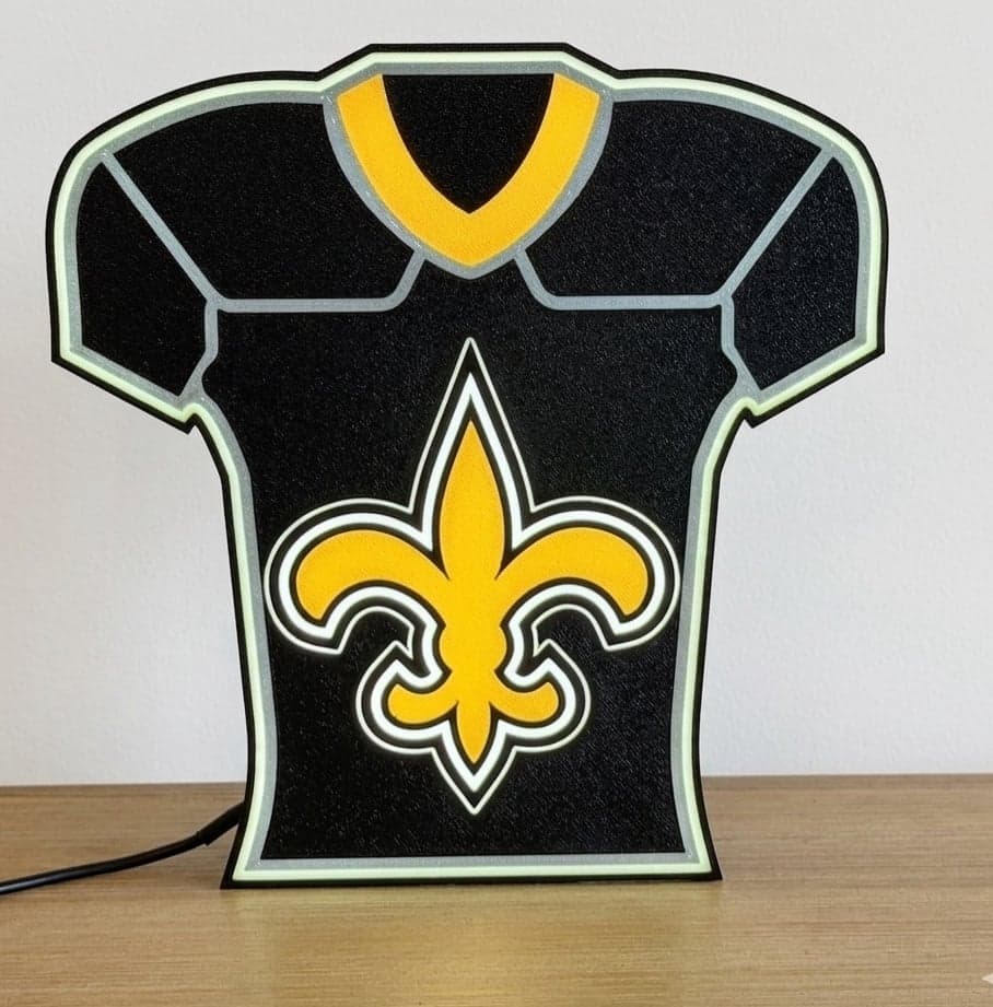 Orleans Saints Jersey style LED light box! Great on a desk or shelf!