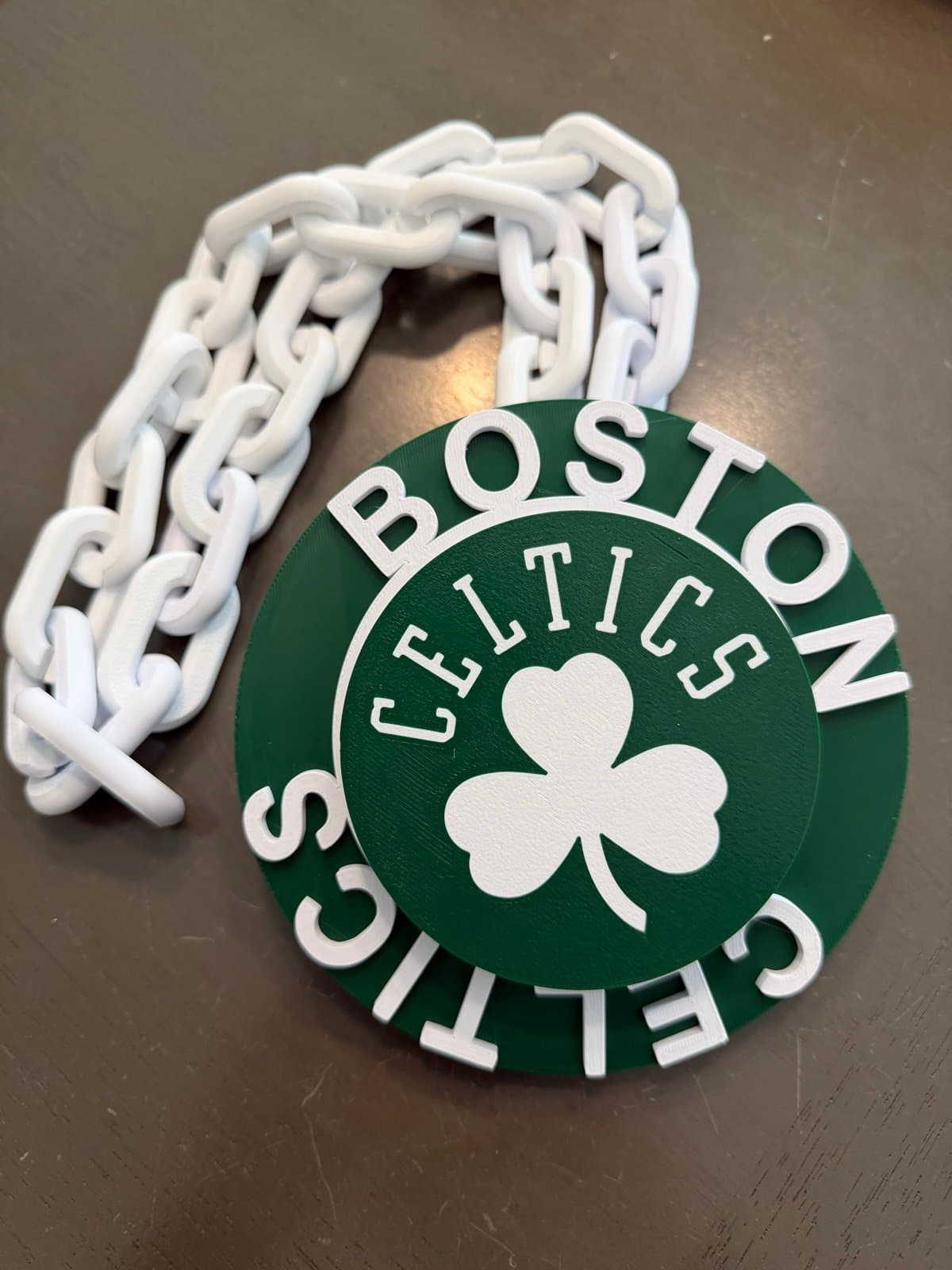 Boston Celtics spinning hype fan chain necklace!