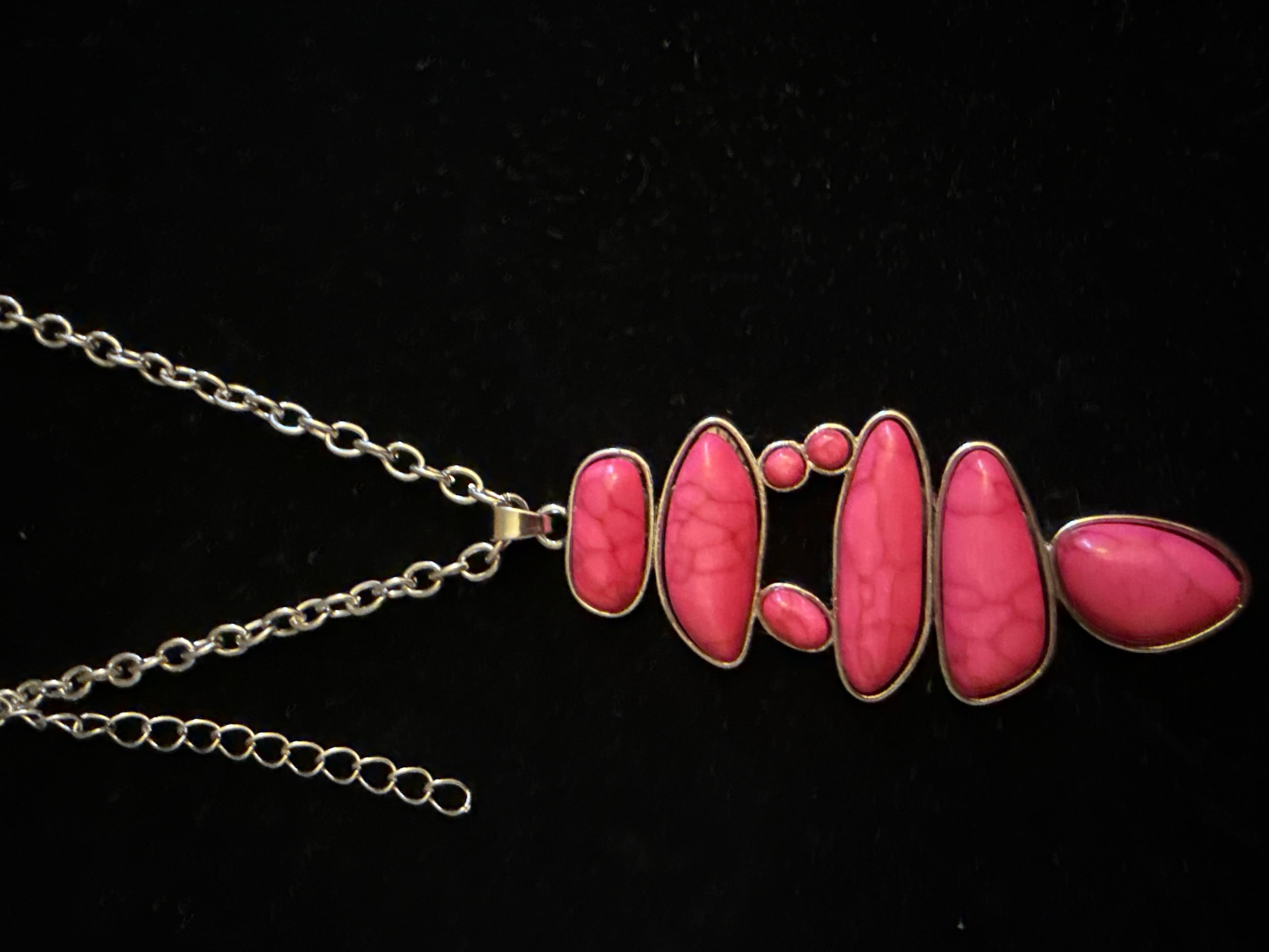 Paparazzi Pink Stone Necklace and Earring Set - Thumbnail 2