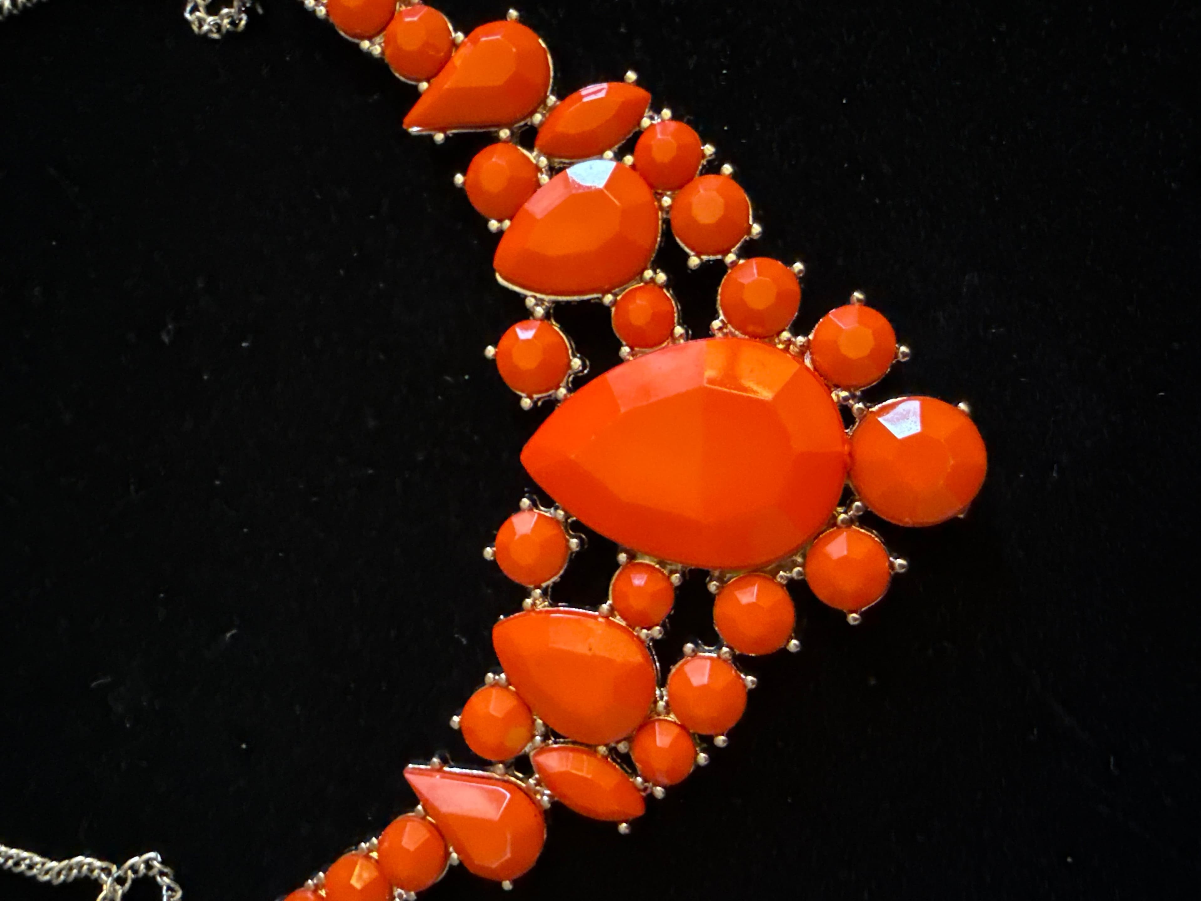 Paparazzi Orange Statement Necklace with Earrings Set - Thumbnail 2