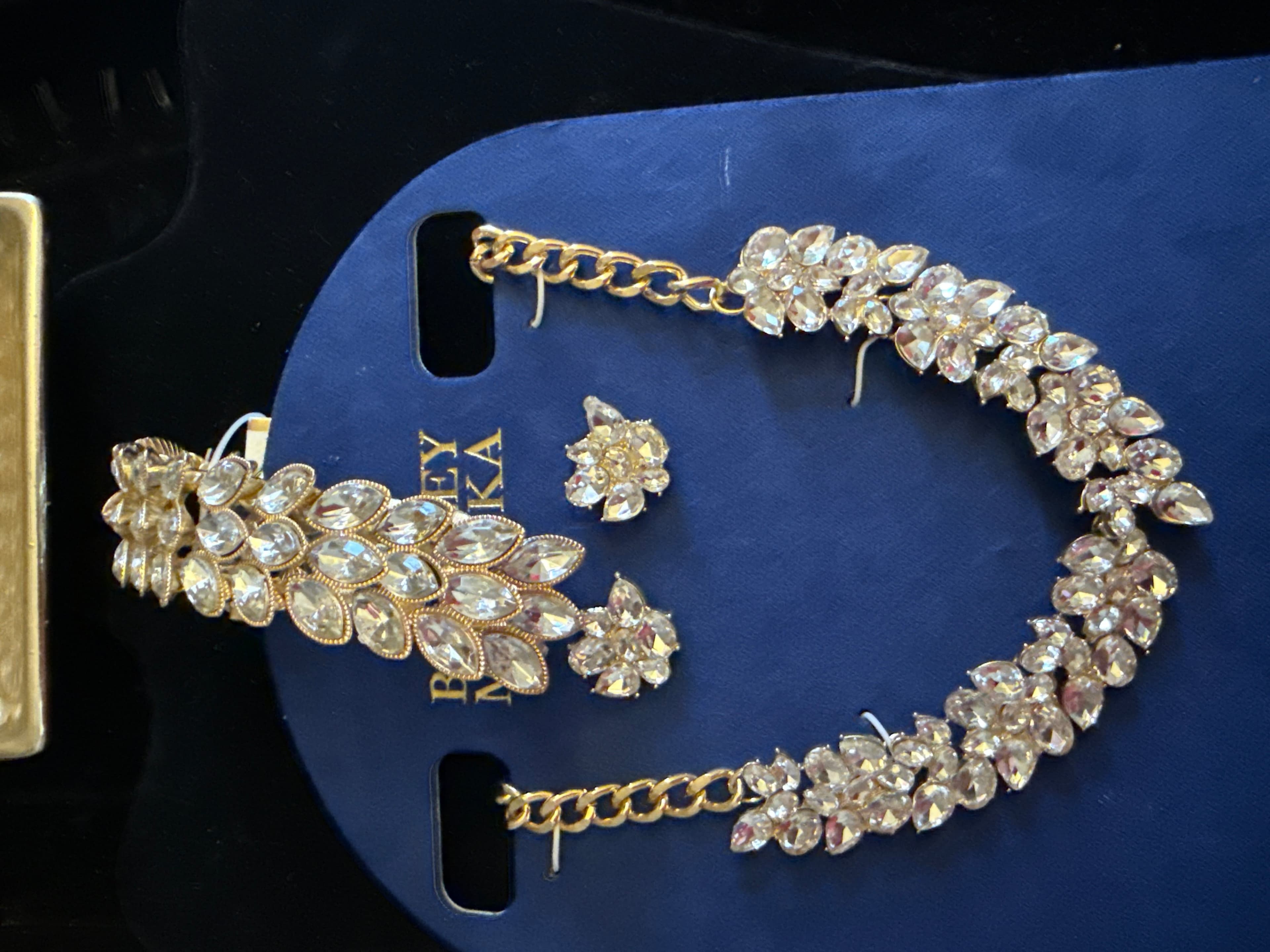 Badgley Mischka Crystal Necklace and Earrings Set - Thumbnail 2