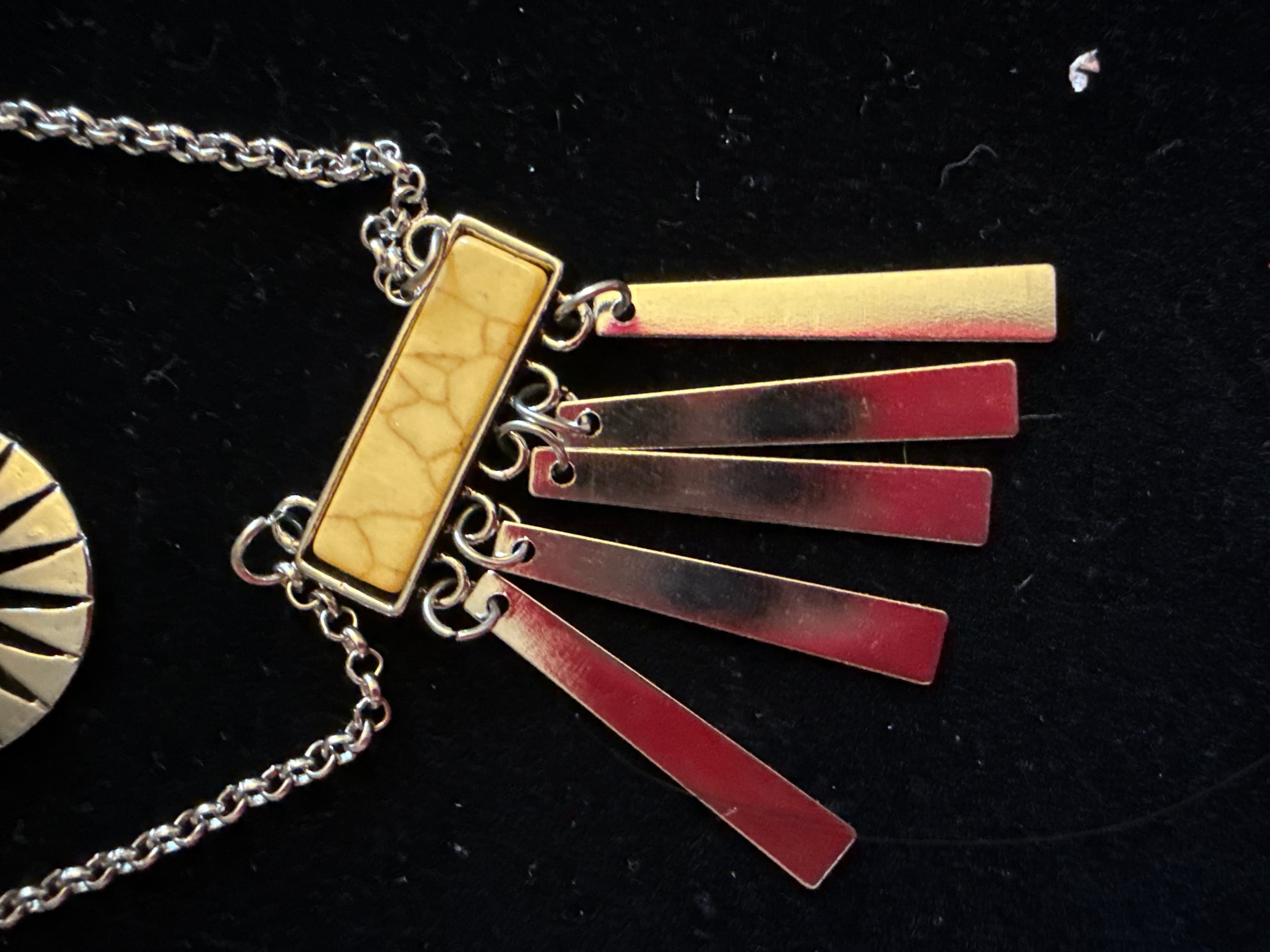 Paparazzi Silver and Yellow Necklace and Earring Set - Thumbnail 4