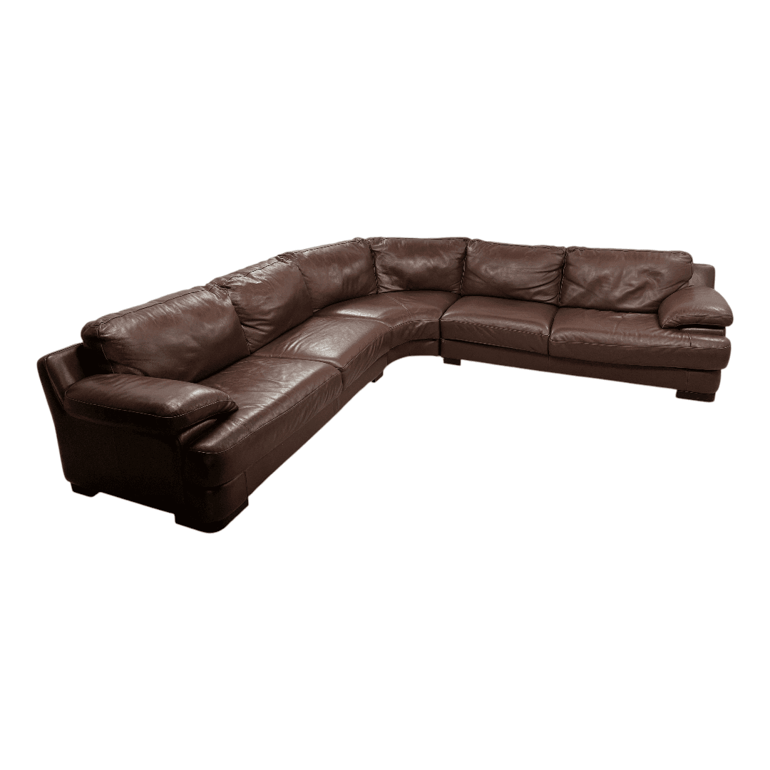 Chateau D’ Ax Brown Leather Sectional - Image 1