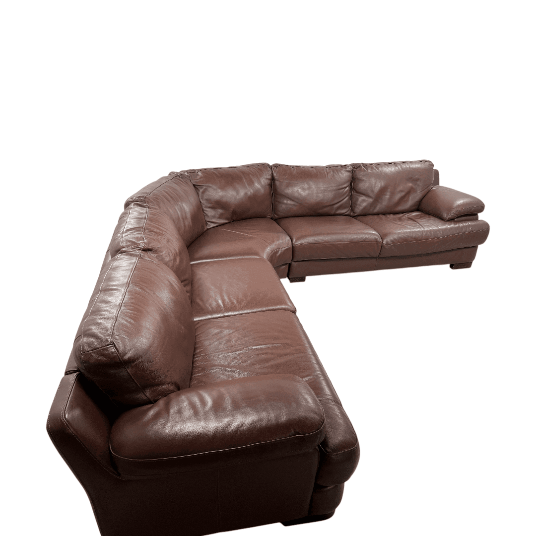 Chateau D’ Ax Brown Leather Sectional - Thumbnail 8