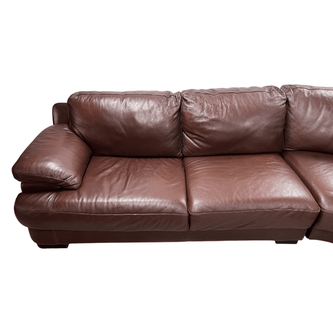 Chateau D’ Ax Brown Leather Sectional - Thumbnail 10
