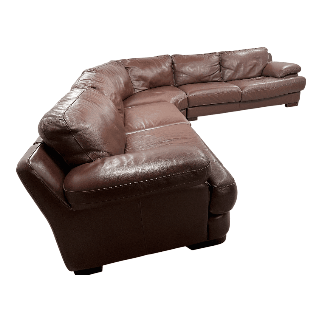 Chateau D’ Ax Brown Leather Sectional - Thumbnail 9