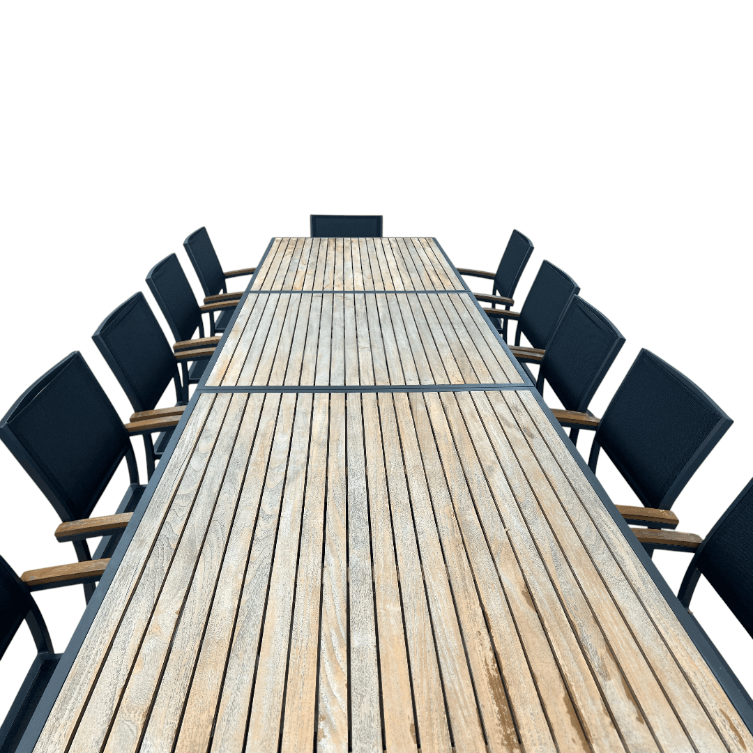 HIGOLD Heck Extendable Outdoor Dining Set, Teak Patio Furniture 12-person - Thumbnail 9