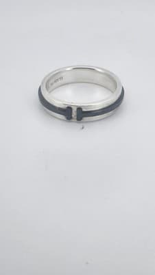 Tiffany & Co. Gent's Silver Ring 925 Silver 6.41g Size:9.5 (GJE003713) - Thumbnail 4