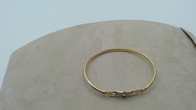 White Stone Gold-Stone Bracelet 14K Yellow Gold 6.68g (GJE003368) - Thumbnail 2